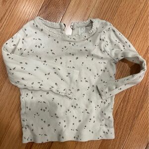 Colored Organics Cream Baby Top with Tiny Floral Print
